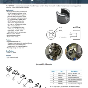 13WTOOL-A Sanitary Wingnut Tool