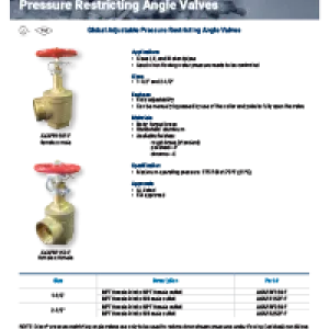 Global Adjustable Pressure Restricting Angle Valves