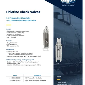 Chlorine Check Valves