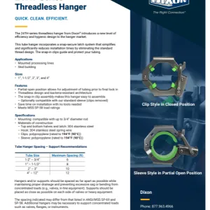 24TH-Series Threadless Hanger
