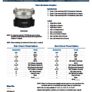 Fire Submittal Sheet- Storz Aluminum Adapters