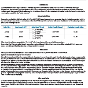 Angle Valve Installation Instructions
