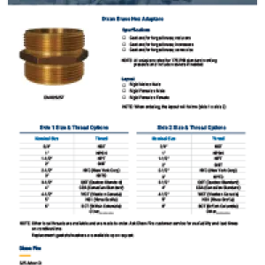Dixon® Fire Submittal Sheet- Brass Hex Adapters