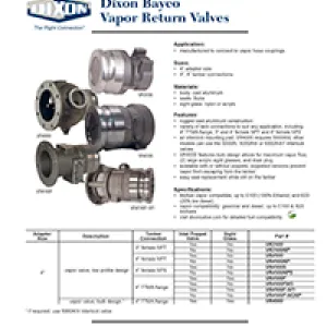 Vapor Return Valves