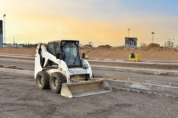 Skid steer at a construction site