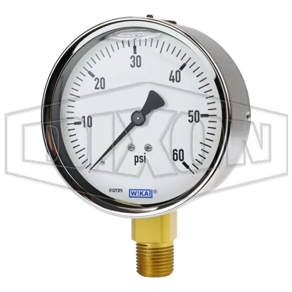 Brass Liquid Filled Lower Mount Gauge