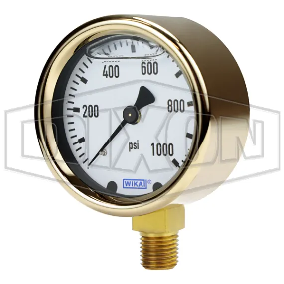 Brass Liquid Filled Lower Mount Gauge