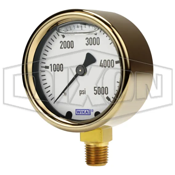 Brass Liquid Filled Lower Mount Gauge