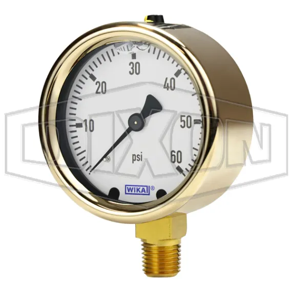 Brass Liquid Filled Lower Mount Gauge