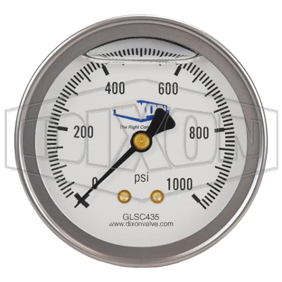 Liquid Filled Center Back Mount Stainless Case Gauge