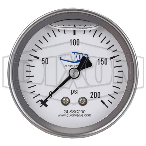 Stainless Liquid Filled Center Back Mount Gauge