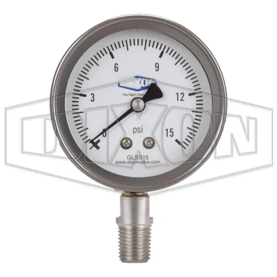 Stainless Liquid Filled Lower Mount Gauge