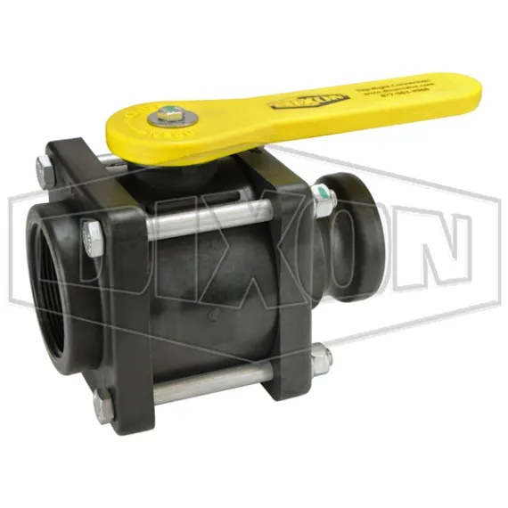 Polypropylene Compact Bolted Ball Valve Female x Adapter