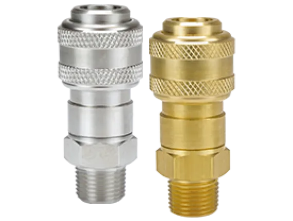 D-Series Pneumatic Automatic Male Threaded Coupler