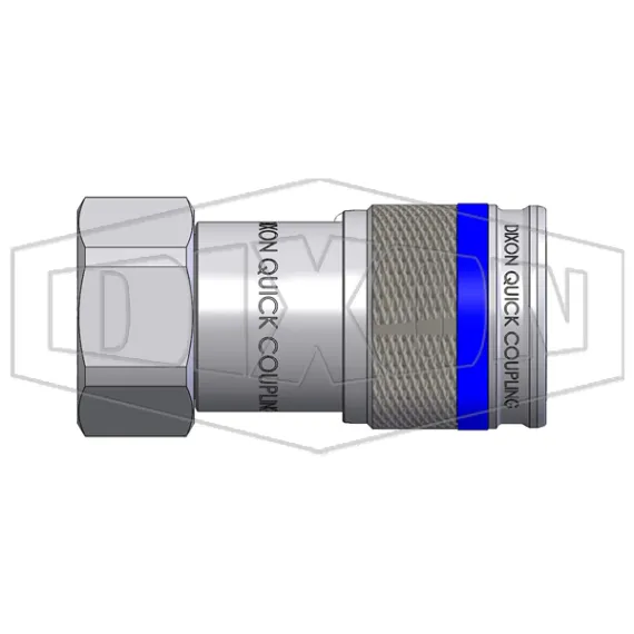 HTZ-Series Correct Connect® Flush Face Female Threaded Coupler CAD