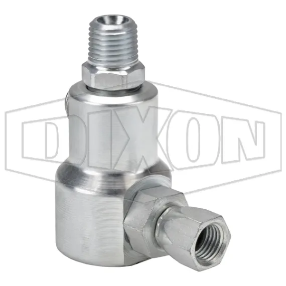 Super Swivels® Male NPTF x Female JIC 37° 90° Elbow Inline Swivel