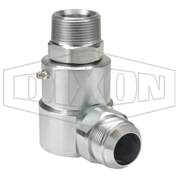Super Swivels® Male NPTF x Male JIC 37° 90° Elbow Inline Swivel