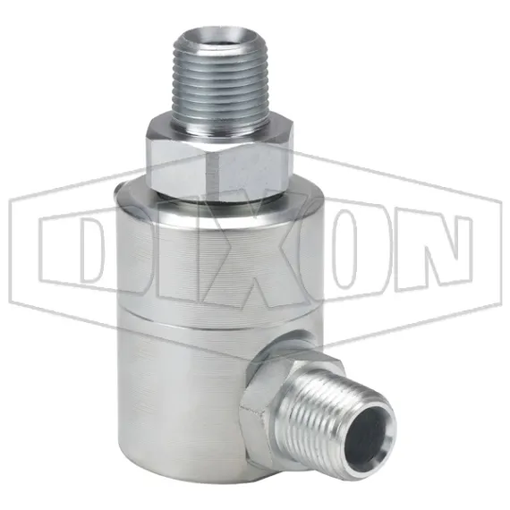 Super Swivels® Male NPTF x Male NPTF 90° Elbow Inline Swivel