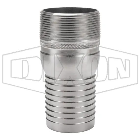 King Combination Nipple NPT Threaded End with Knurled Wrench Grip