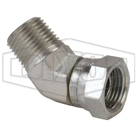 45° Male NPTF x Female NPSM Swivel Nut Elbow