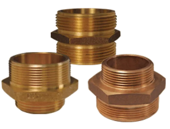 Double Male Hex Nipple Brass