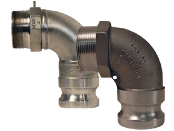 cam and groove type F 90deg elbow adapter x male thread