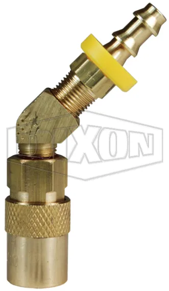 CM-Series Industrial Mold Unvalved Coupler 45° Push-Loc Barb