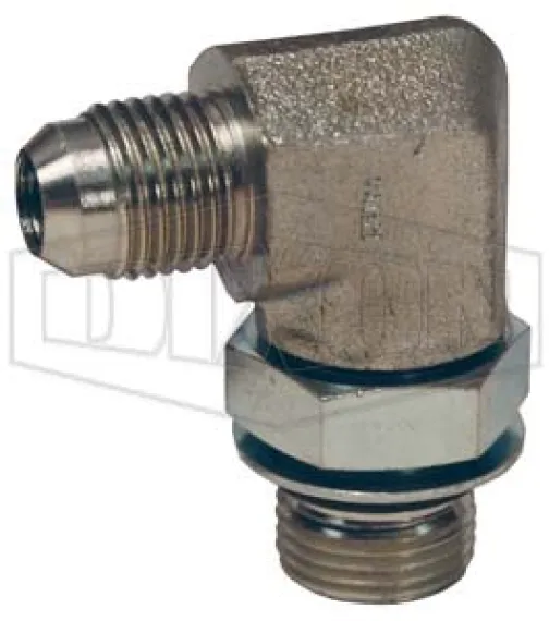 British Thread Adapter JIC Male 37° Flare x Male BSPP 90° Elbow