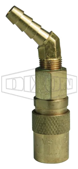 CM-Series Industrial Mold Valved Coupler 45° Hose Barb
