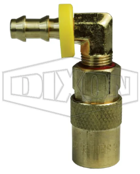 CM-Series Industrial Mold Unvalved Coupler 90° Push-Loc Barb