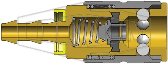 f series manual push loc hose barb coupler