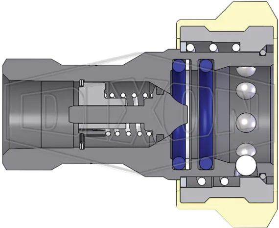 h-series iso-b food grade nylon flanged coupler (female threads)