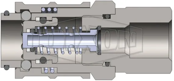 PD-Series Diagnostic Interchange Female NPT Coupler 3D half