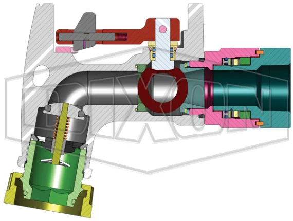ball valve nozzle CAD cutaway