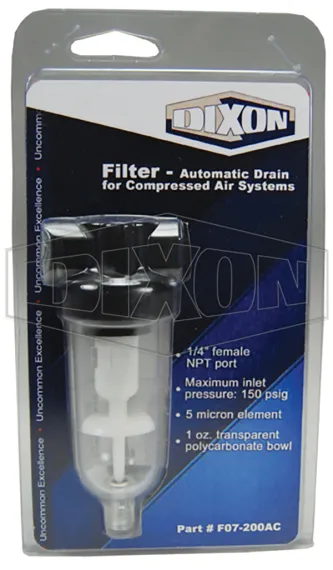 filter automatic drain for compressed air systems