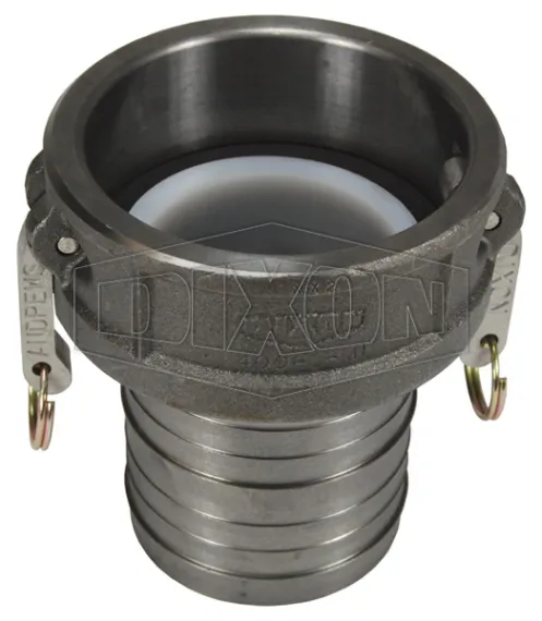 Type C couplers with abrasion resistant inserts coupler x hose shank uhmw polyethylene insert