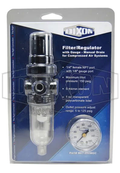 pneumatic fittings display filter regulator with gauge
