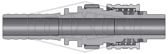 dix-lock n-series interchange male end x hose barb safety-lock plug