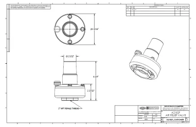 2182F & A2182F Series Female Thread Air Relief Valves Drawing