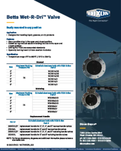 Betts Wet-R-Dri™ Valves