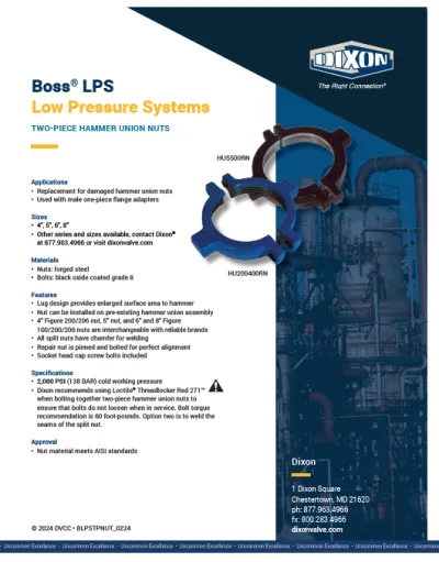 Boss LPS Two-Piece Hammer Union Nuts