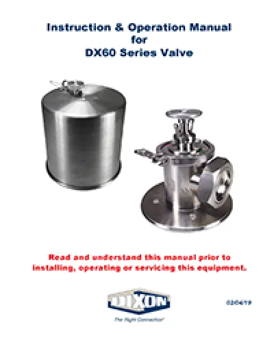 I & O Manual for DX60 Series Valve