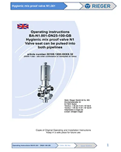 Mix Proof Valves Instructions and Operation