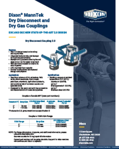 Dixon® MannTek Dry Disconnect and Dry Gas Couplings