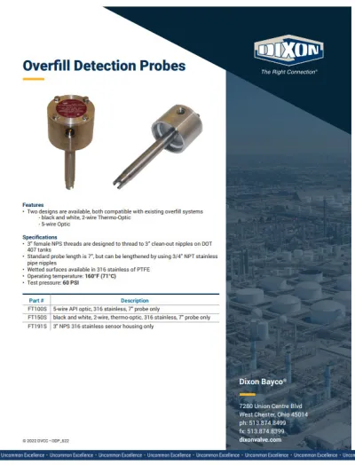 FloTech® Overfill Detection Probes