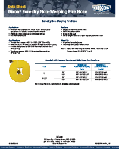 Dixon® Forestry Non-Weeping Fire Hose