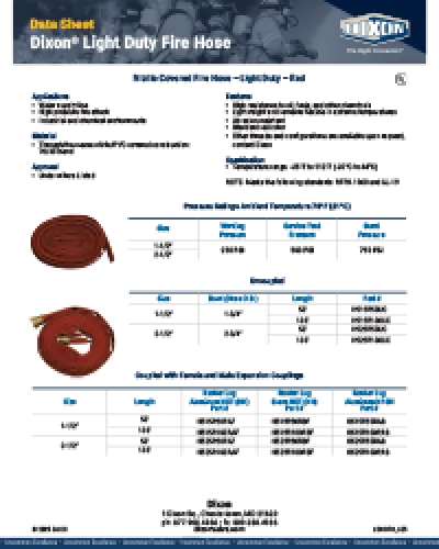 Dixon® Light Duty Fire Hose