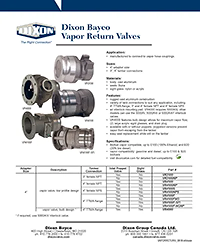 Vapor Return Valves