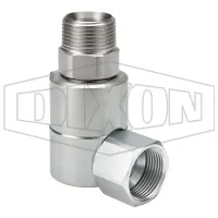 Super Swivels® Male NPTF x Female JIC 37° 90° Elbow Inline Swivel