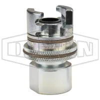 Dual-Lock P-Series Thor Interchange Female Thread Coupler with Knurled Flanged Sleeve